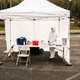 A nurse waits to administer flu shots during a COVID-19 testing and flu shot event at the Tacoma Dome on November 28, 2020 in Tacoma, Washington.